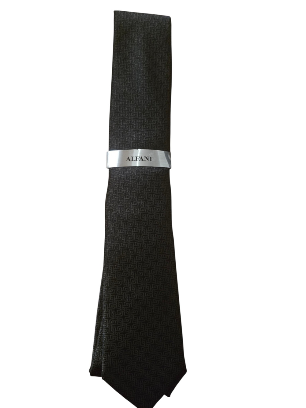 Alfani Men's Black Patterned Dress Tie